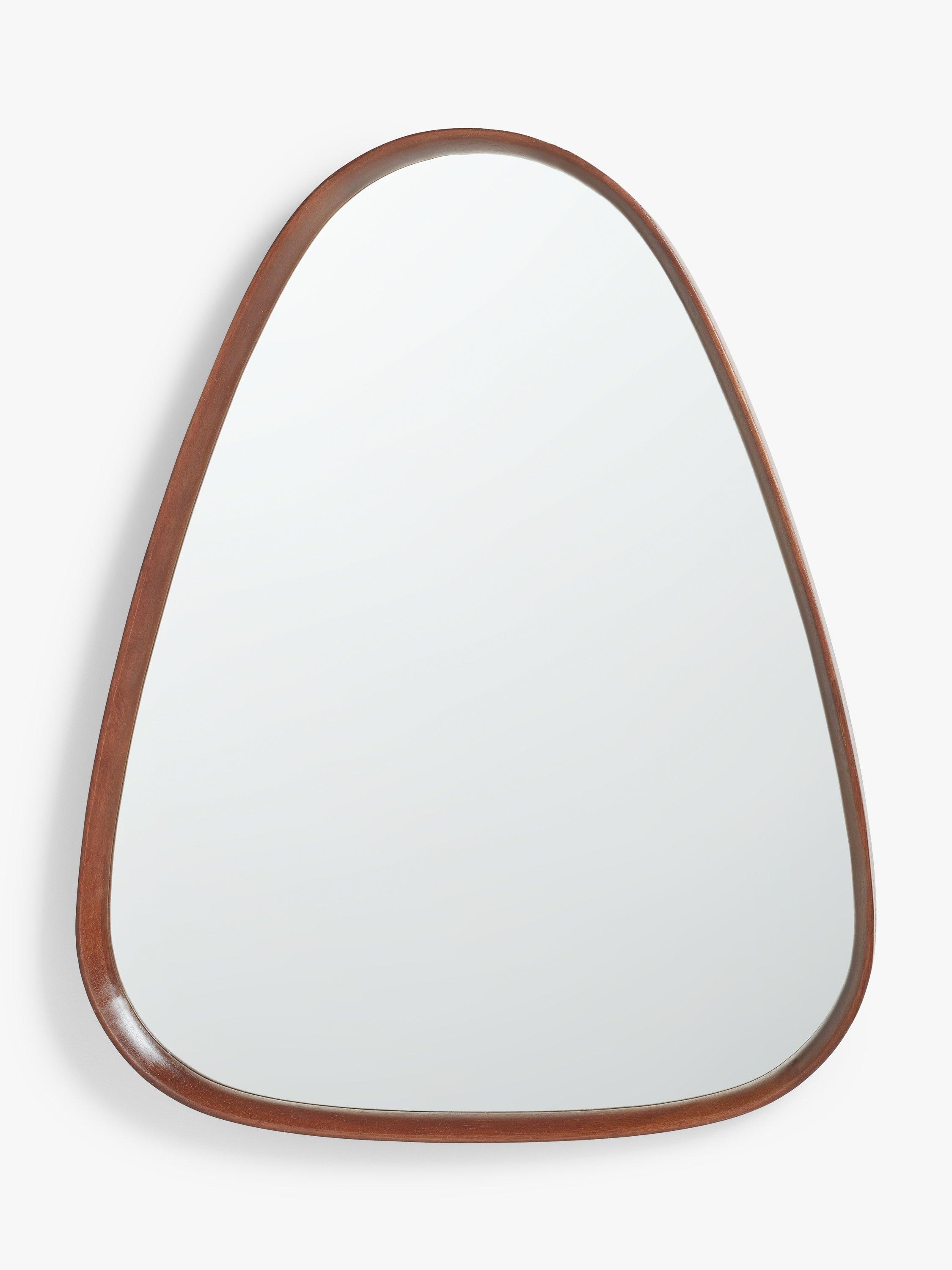 John Lewis Mid Century Triangular Wood Wall Mirror, 53 x 65cm, Walnut