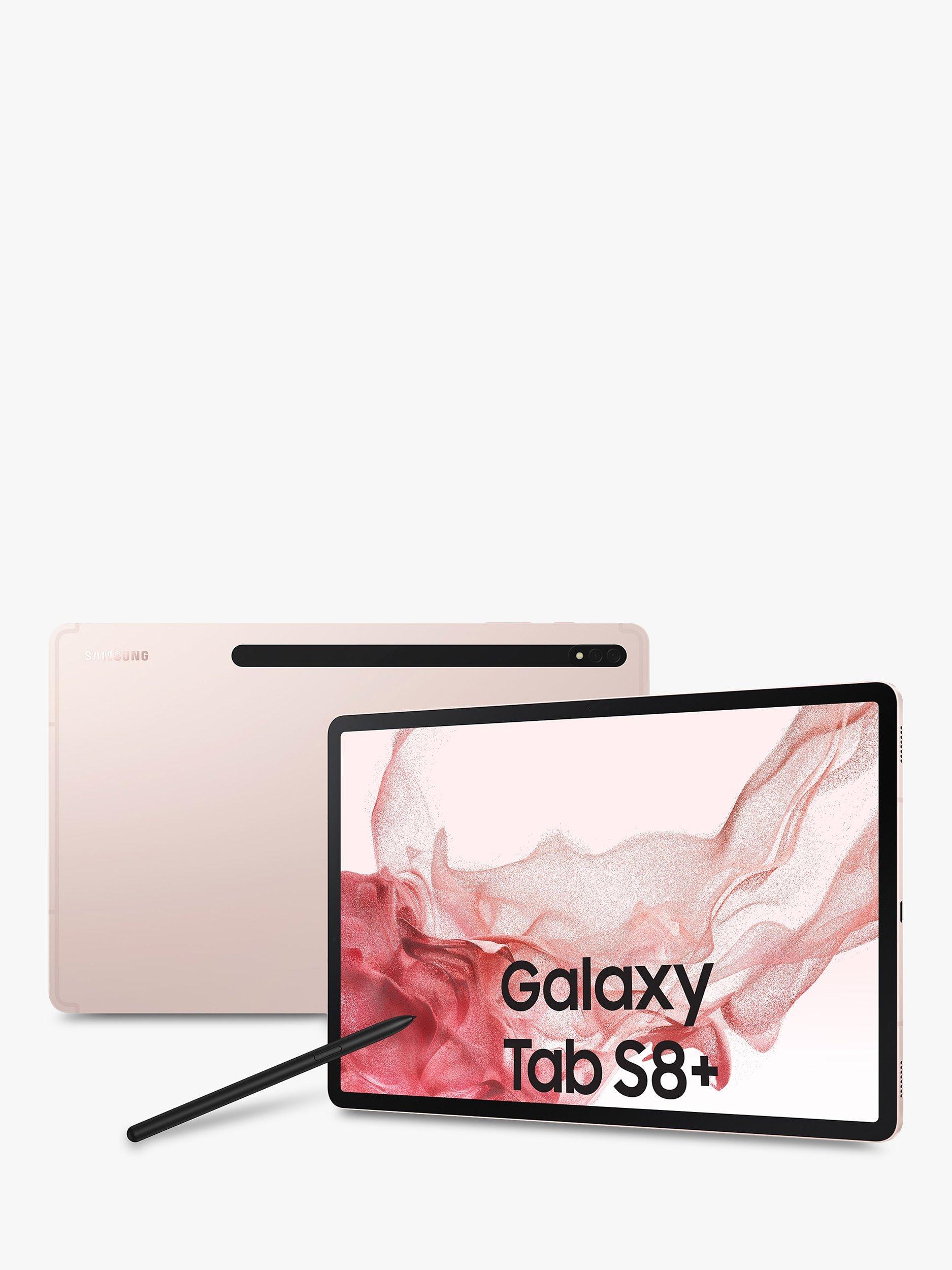 Samsung Galaxy Tab S8+ Tablet with Bluetooth S Pen, Android, 8GB RAM, 128GB, Wi-Fi, 12.4", Pink Gold