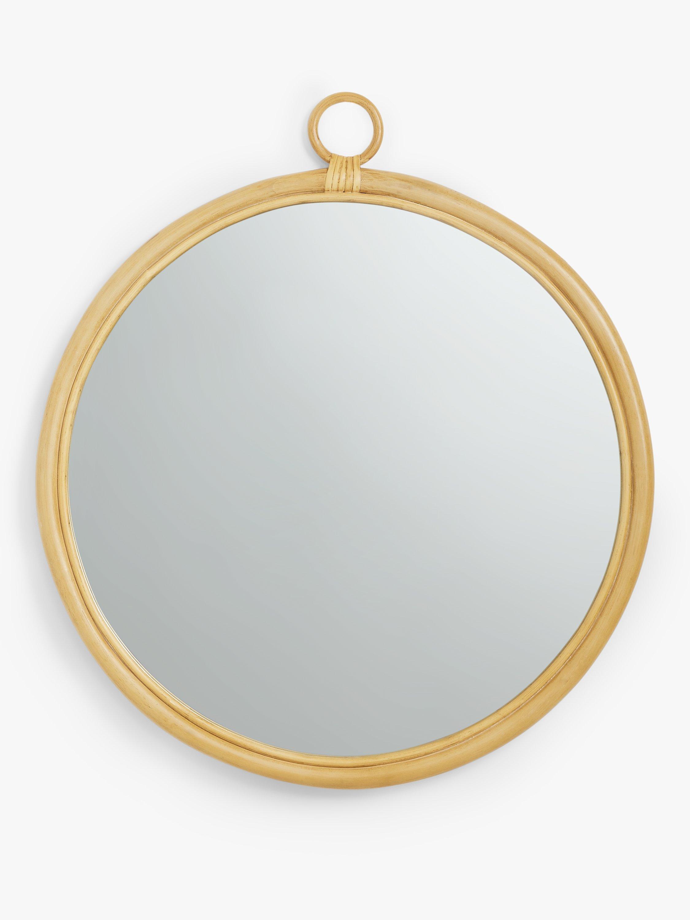 John Lewis Rattan Loop Round Wall Mirror, 52cm, Natural