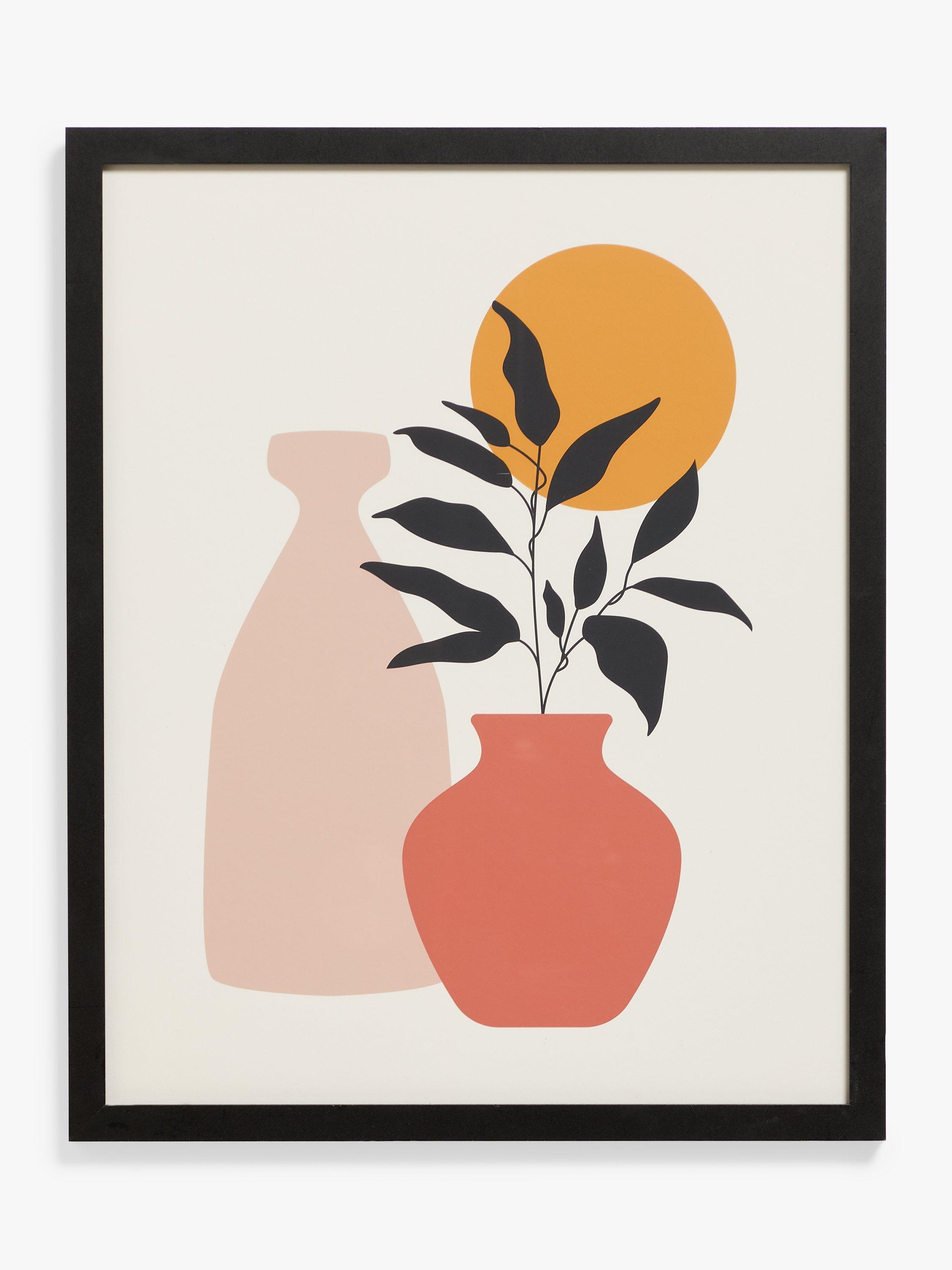 John Lewis ANYDAY Plants Framed Print, 51 x 41cm, Pink/Multi