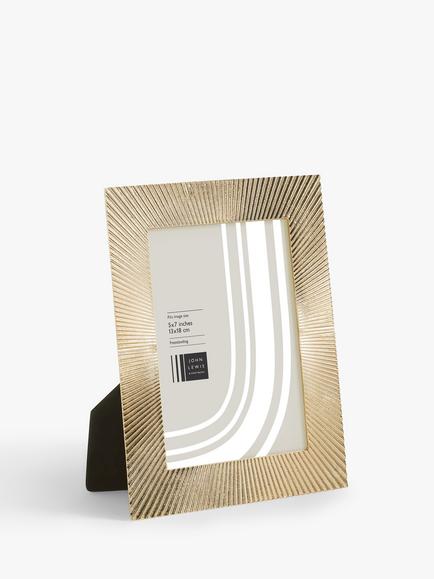 John Lewis Sunbeam Metal Photo Frame, Gold