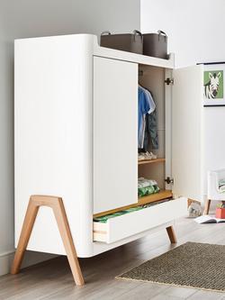 Gaia Baby Hera Wardrobe, Scandi White/Natural - view 2, Scandi White/Natural