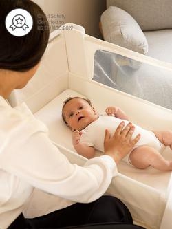 Gaia Baby Hera Co-Sleep Crib - view 2, Scandi White/Natural