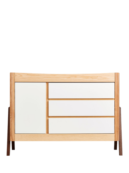 Gaia Baby Hera Scandi Dresser, Natural/Walnut, Natural/Walnut