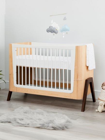 Gaia Baby Hera Cot - view 2, Natural/Walnut