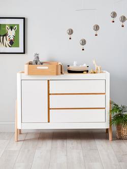Gaia Baby Hera Dresser, Scandi White/Natural, Scandi White/Natural
