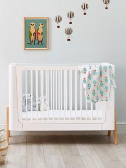 Gaia Baby Hera Cot - view 2, Scandi White/Natural