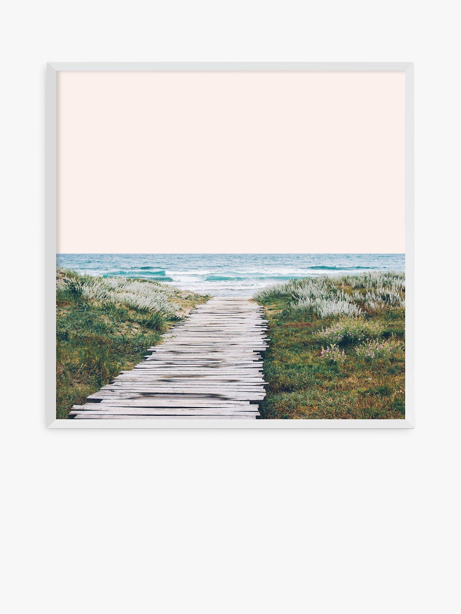 EAST END PRINTS 83 Oranges 'Ocean Calling' Framed Print, 87.5 x 87.5cm, White Frame