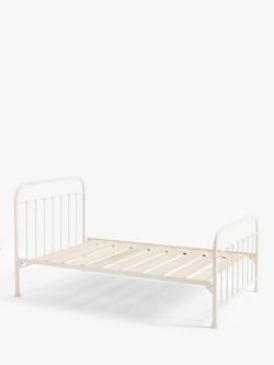 Wrought Iron And Brass Bed Co. Edward Slatted Bed Frame, Small Double, Ivory