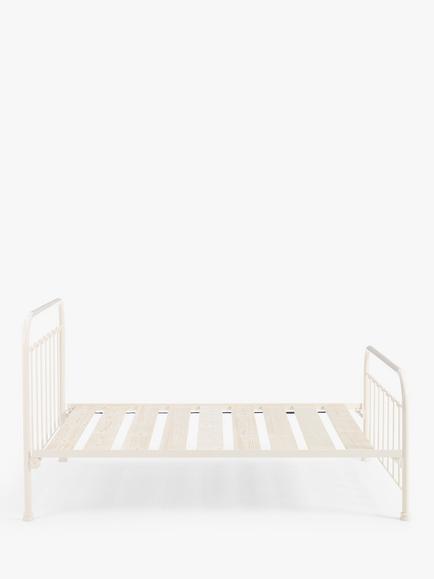 Wrought Iron And Brass Bed Co. Edward Slatted Bed Frame, Double - view 2, Ivory
