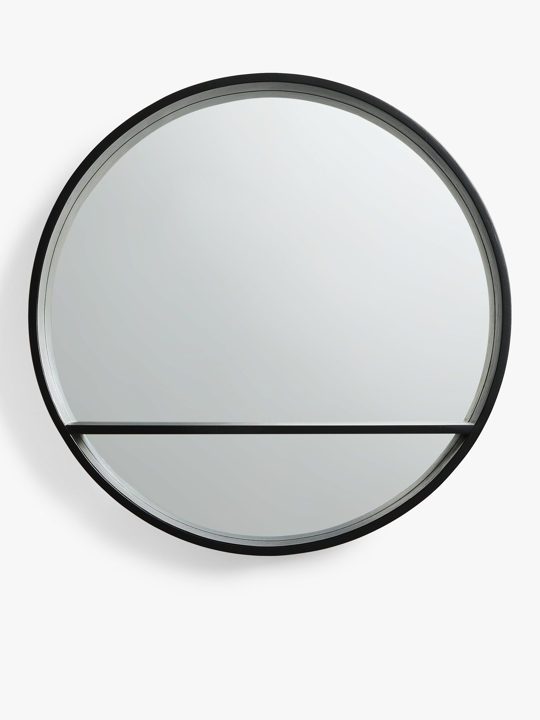 John Lewis Wood Framed Round Bathroom Storage Mirror