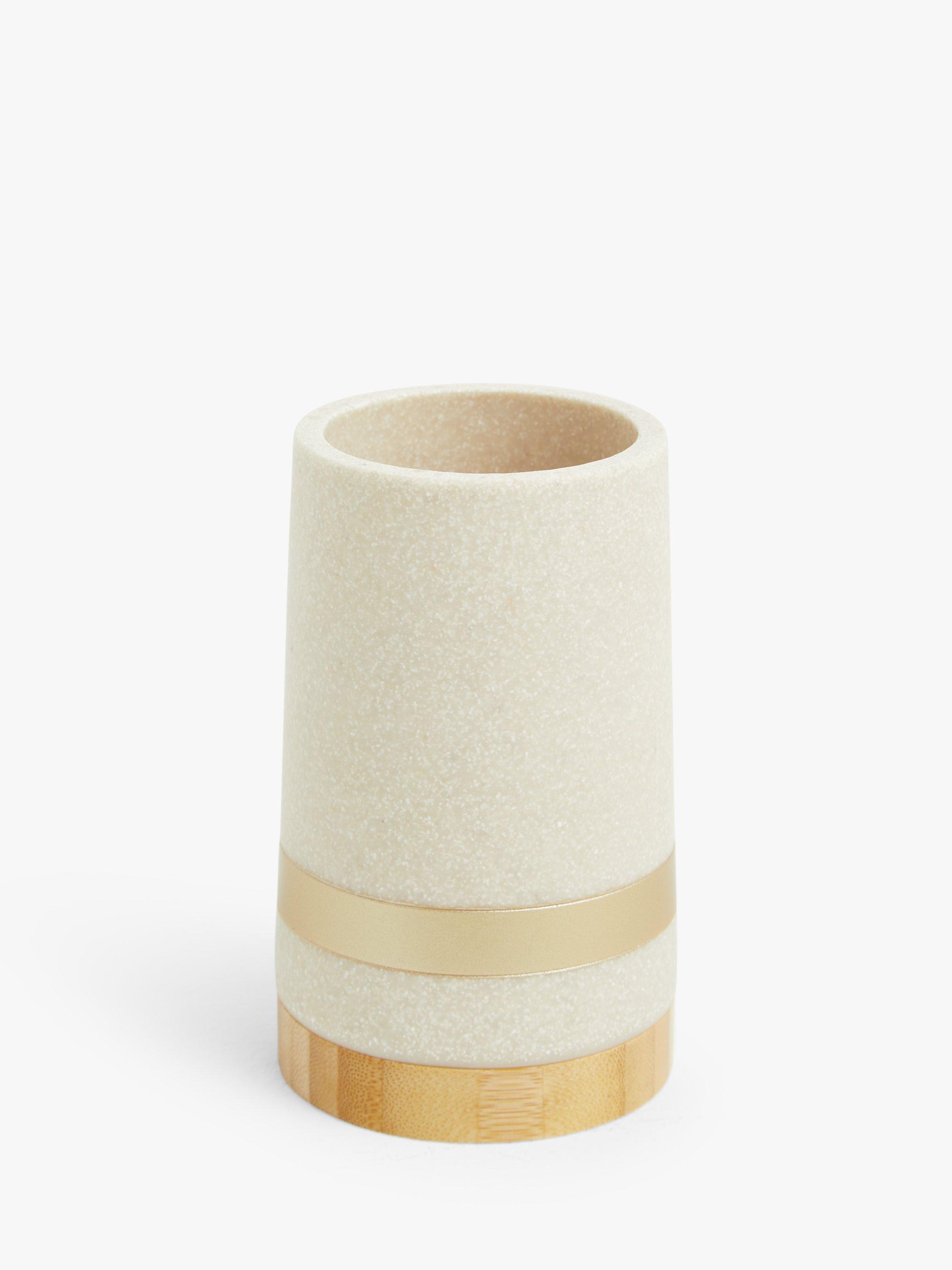 John Lewis Bamboo and Brass Bathroom Tumbler
