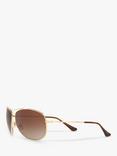 Ray-Ban RB3293 Men's Aviator Sunglasses, Gold/Brown Gradient