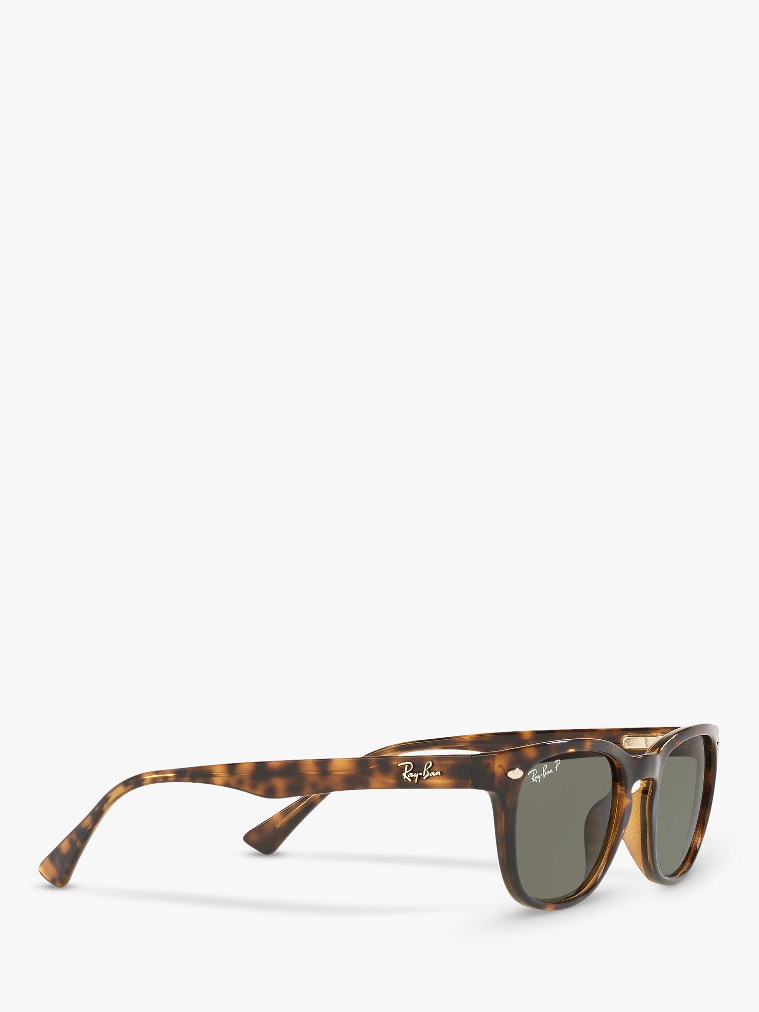 Product image 10 of 10, which shows Ray-Ban RB4140 Women's Polarised Square Sunglasses, Tortoise/Grey