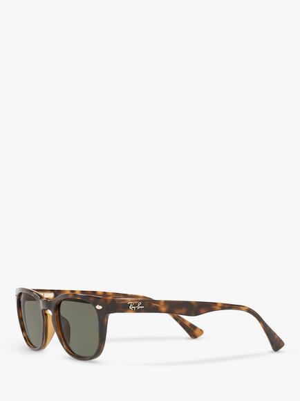 Ray-Ban RB4140 Women's Polarised Square Sunglasses - view 2, Tortoise/Green