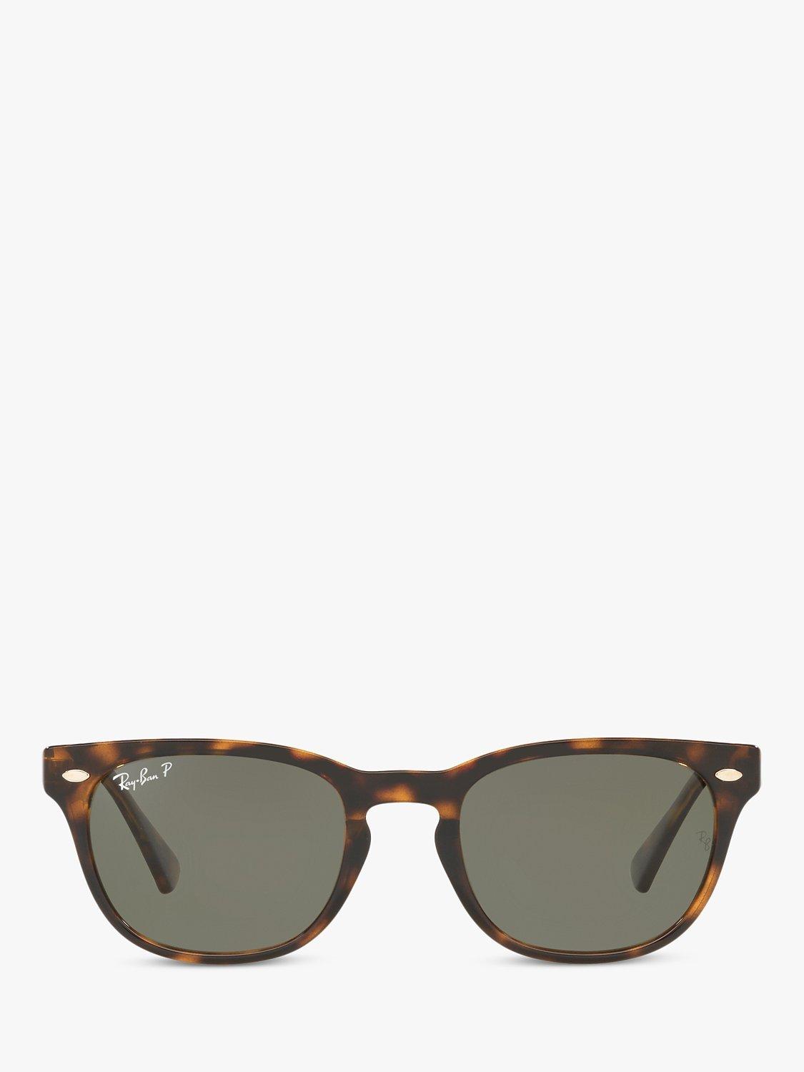 Product image 3 of 10, which shows Ray-Ban RB4140 Women's Polarised Square Sunglasses, Tortoise/Grey