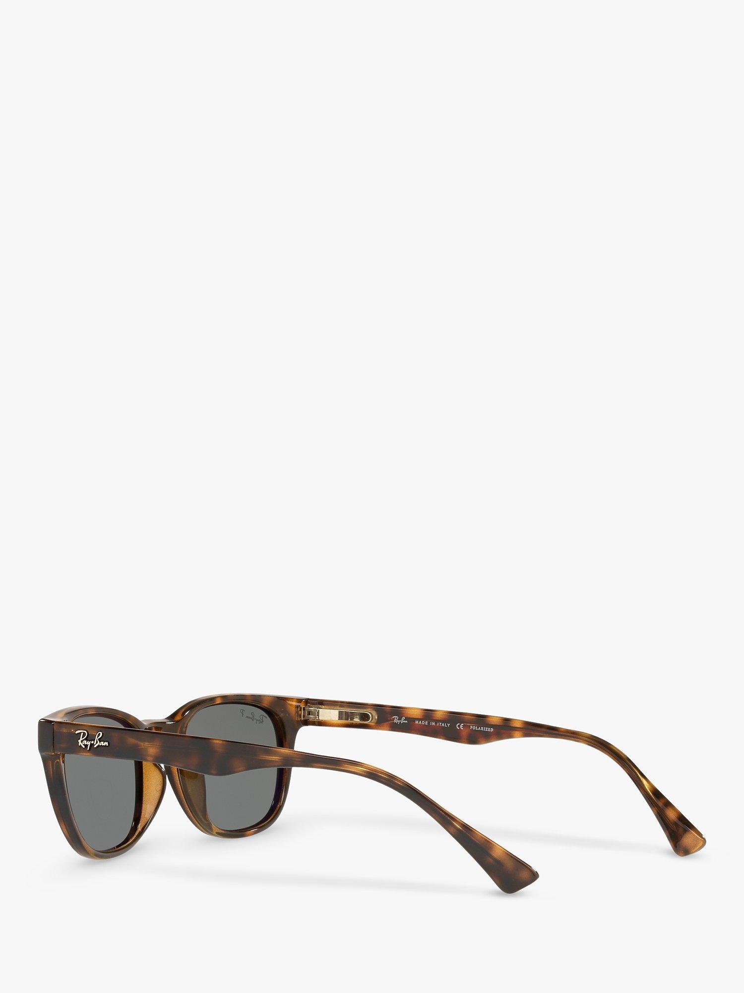 Product image 5 of 10, which shows Ray-Ban RB4140 Women's Polarised Square Sunglasses, Tortoise/Grey