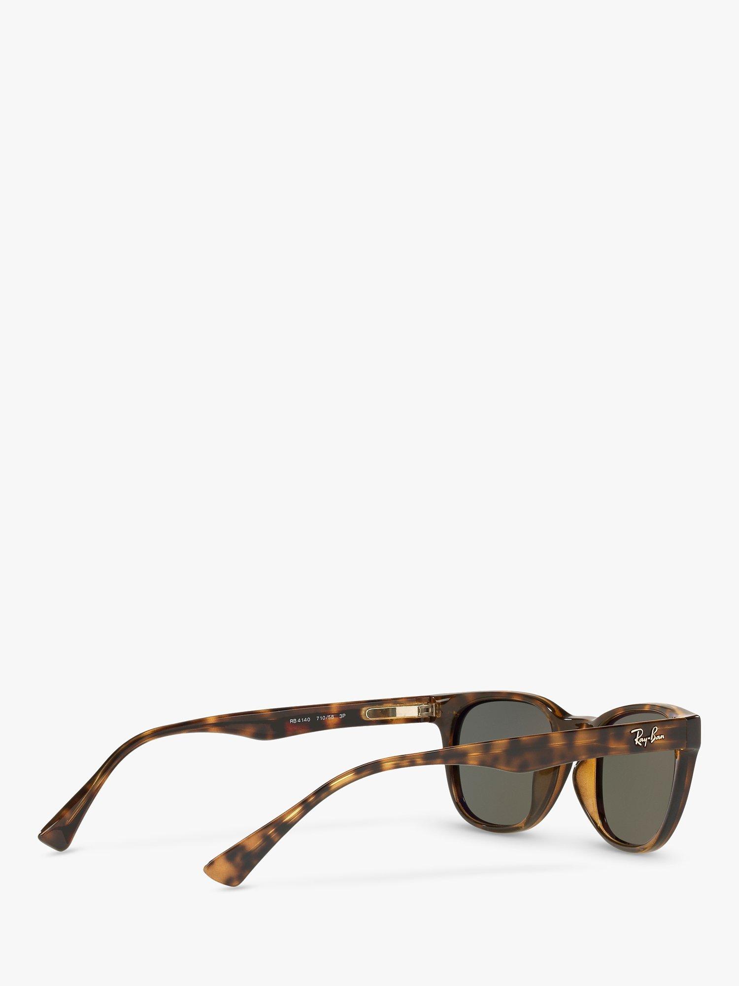 Product image 8 of 10, which shows Ray-Ban RB4140 Women's Polarised Square Sunglasses, Tortoise/Grey