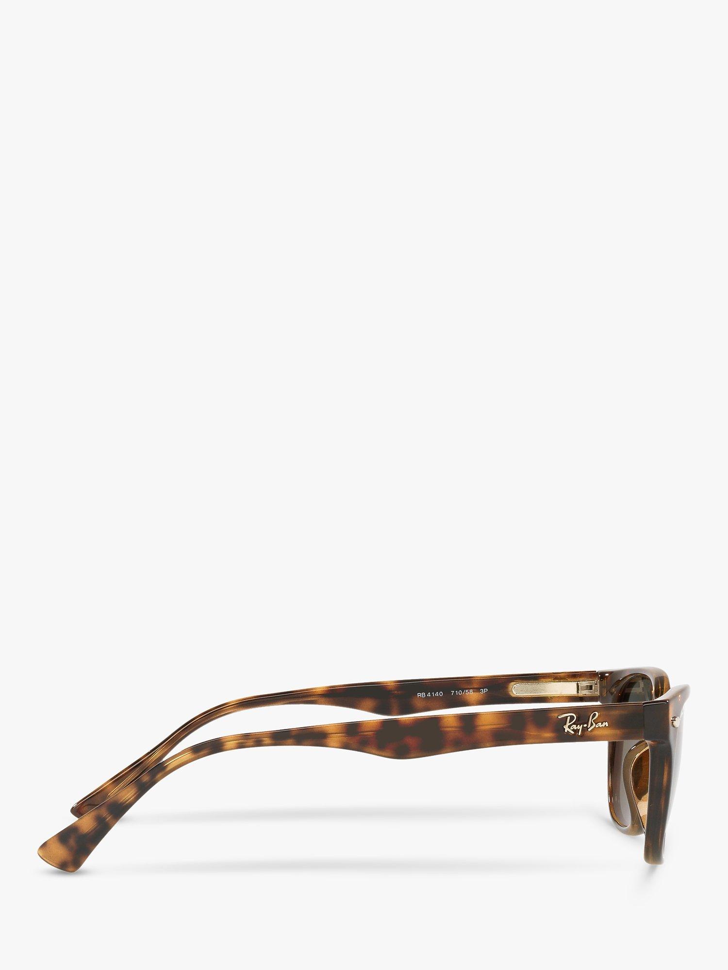 Product image 9 of 10, which shows Ray-Ban RB4140 Women's Polarised Square Sunglasses, Tortoise/Grey