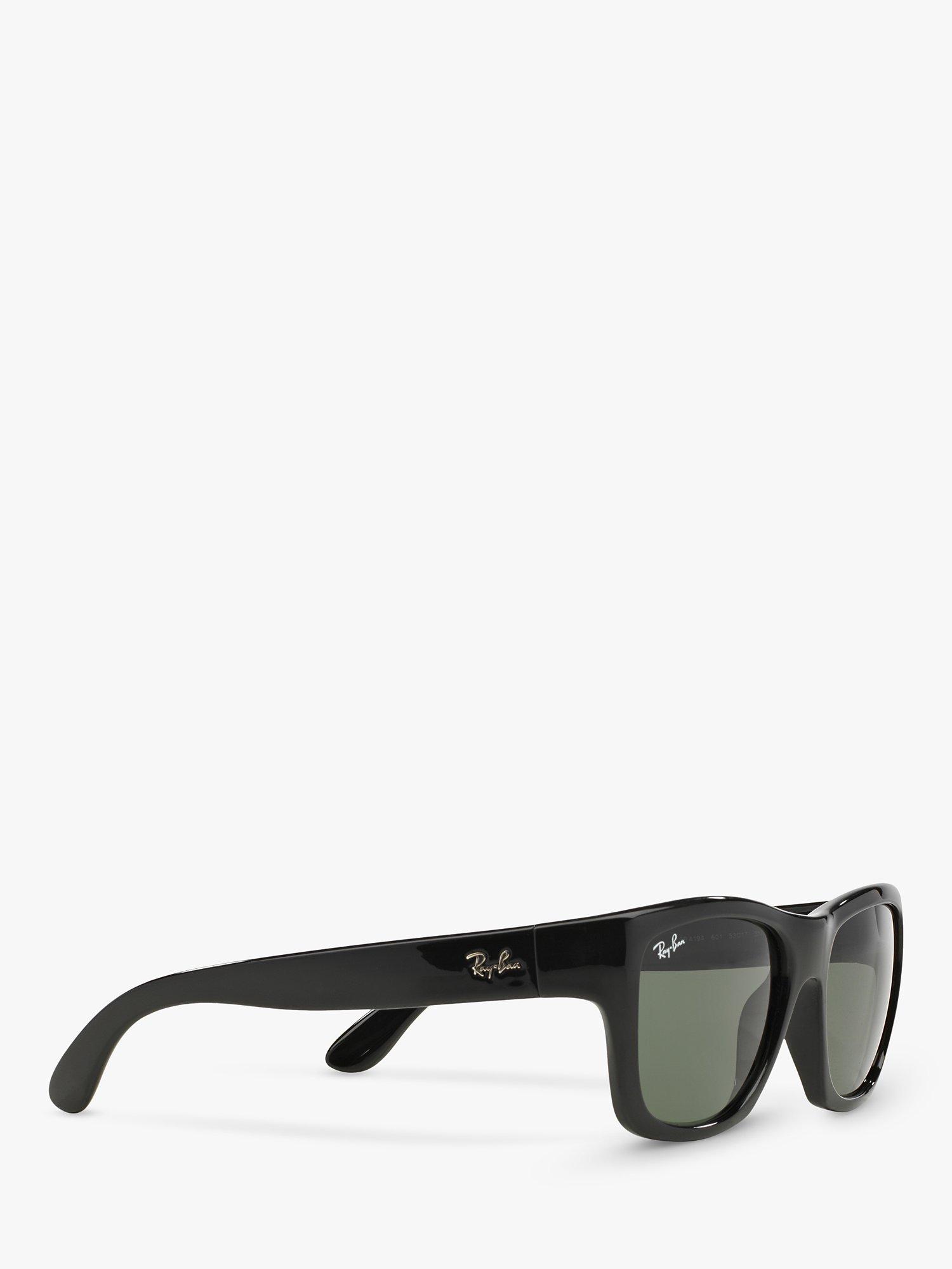 Product image 8 of 8, which shows Ray-Ban RB4194 Unisex Square Sunglasses, Black/Green