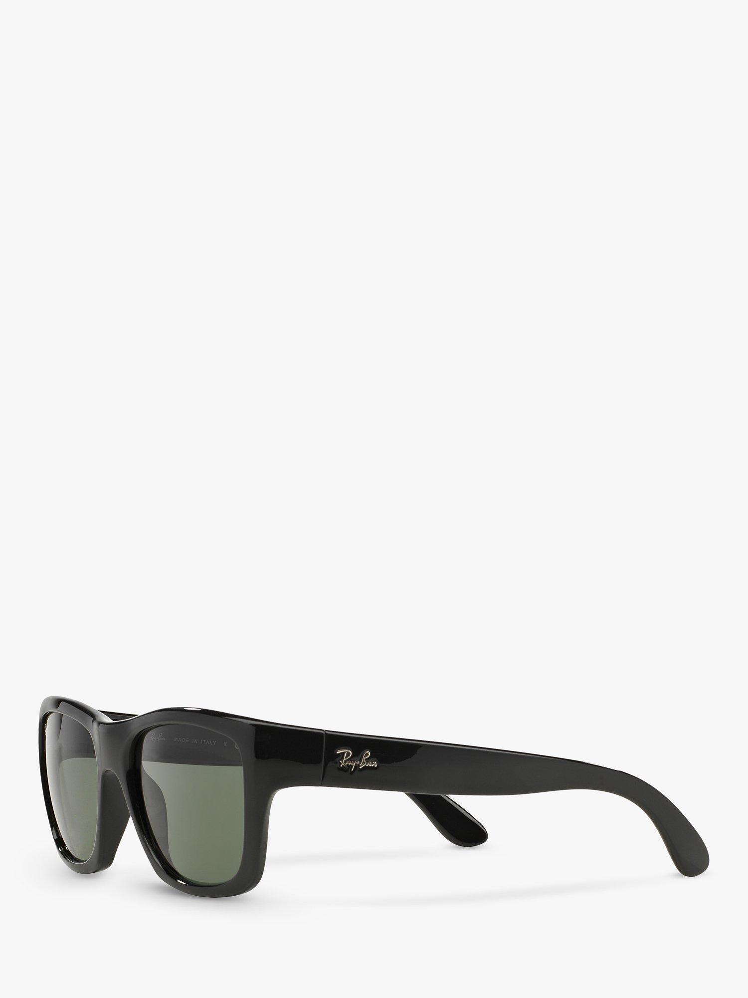 Product image 2 of 8, which shows Ray-Ban RB4194 Unisex Square Sunglasses, Black/Green