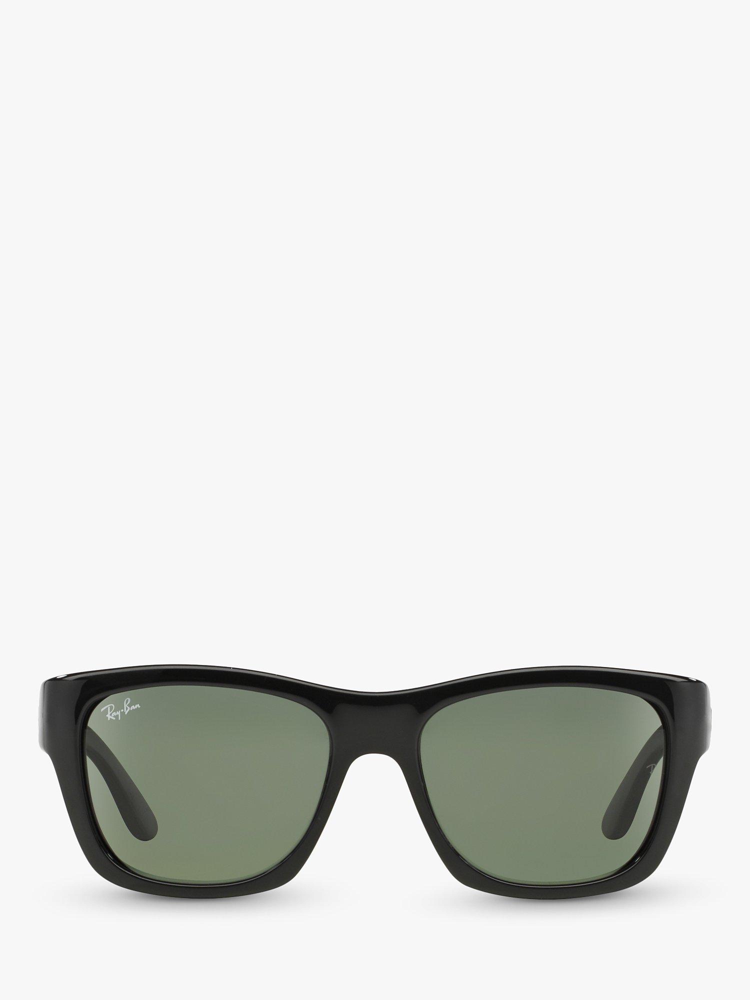 Product image 3 of 8, which shows Ray-Ban RB4194 Unisex Square Sunglasses, Black/Green