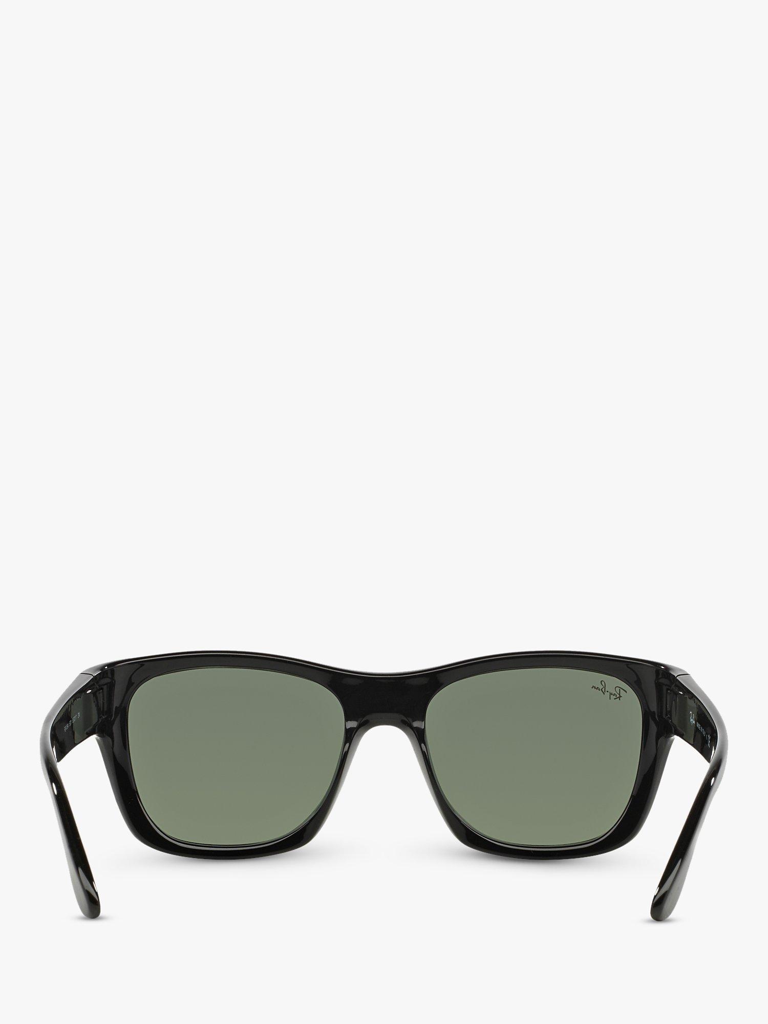 Product image 5 of 8, which shows Ray-Ban RB4194 Unisex Square Sunglasses, Black/Green