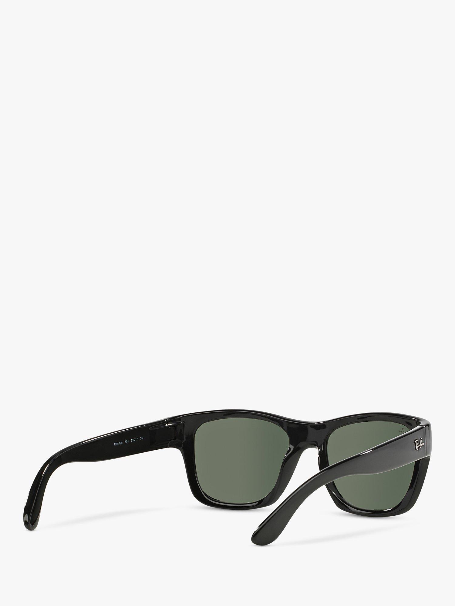 Product image 6 of 8, which shows Ray-Ban RB4194 Unisex Square Sunglasses, Black/Green