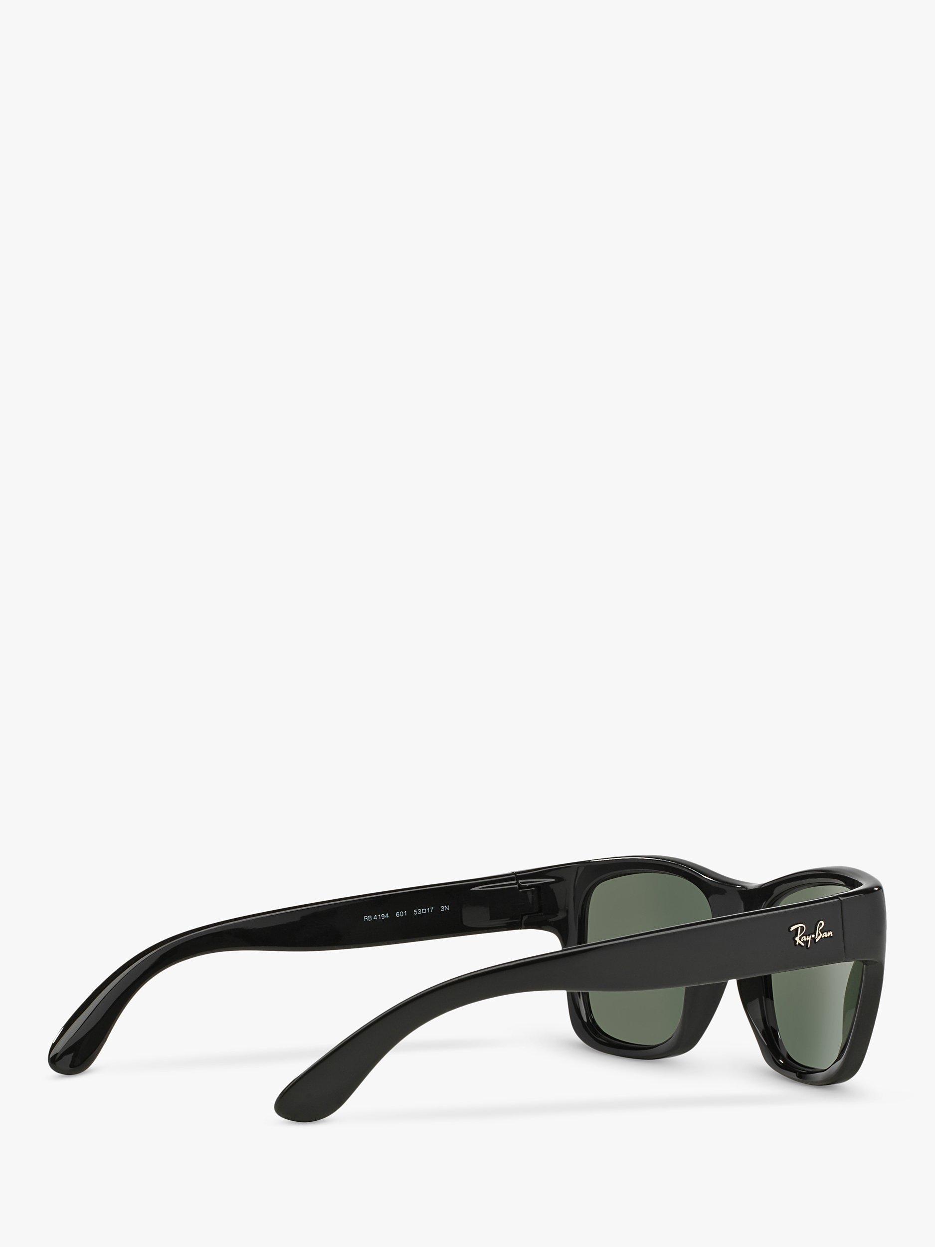 Product image 7 of 8, which shows Ray-Ban RB4194 Unisex Square Sunglasses, Black/Green