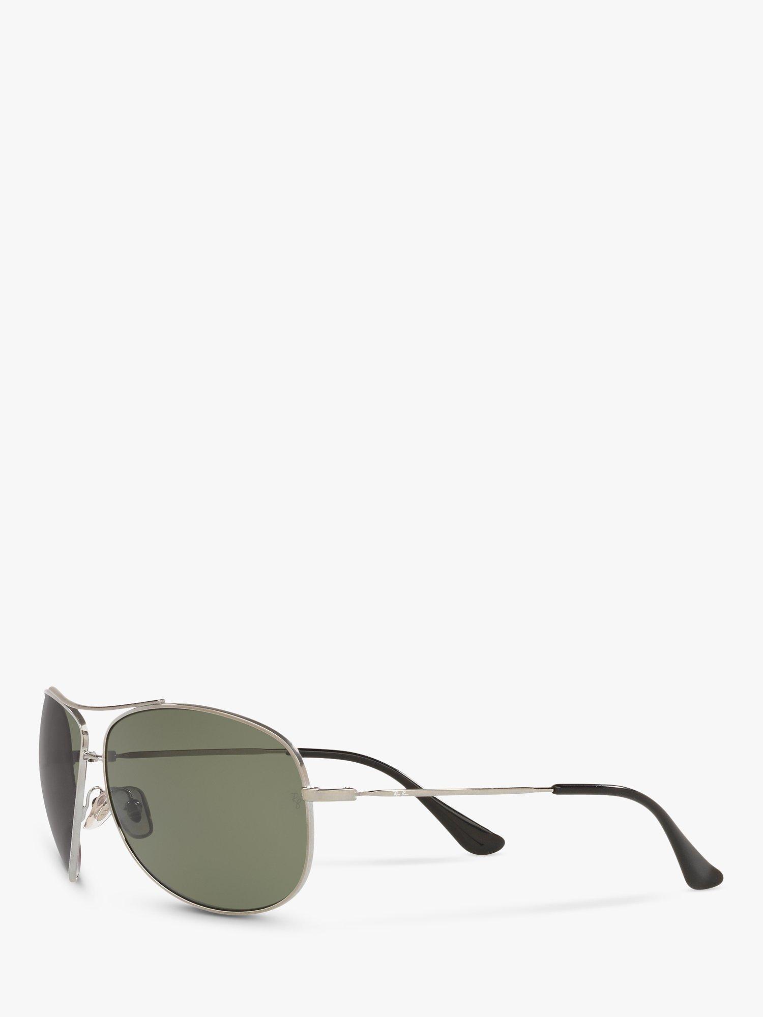 Product image 2 of 10, which shows Ray-Ban RB3293 Men's Polarised Aviator Sunglasses, Gunmetal/Green