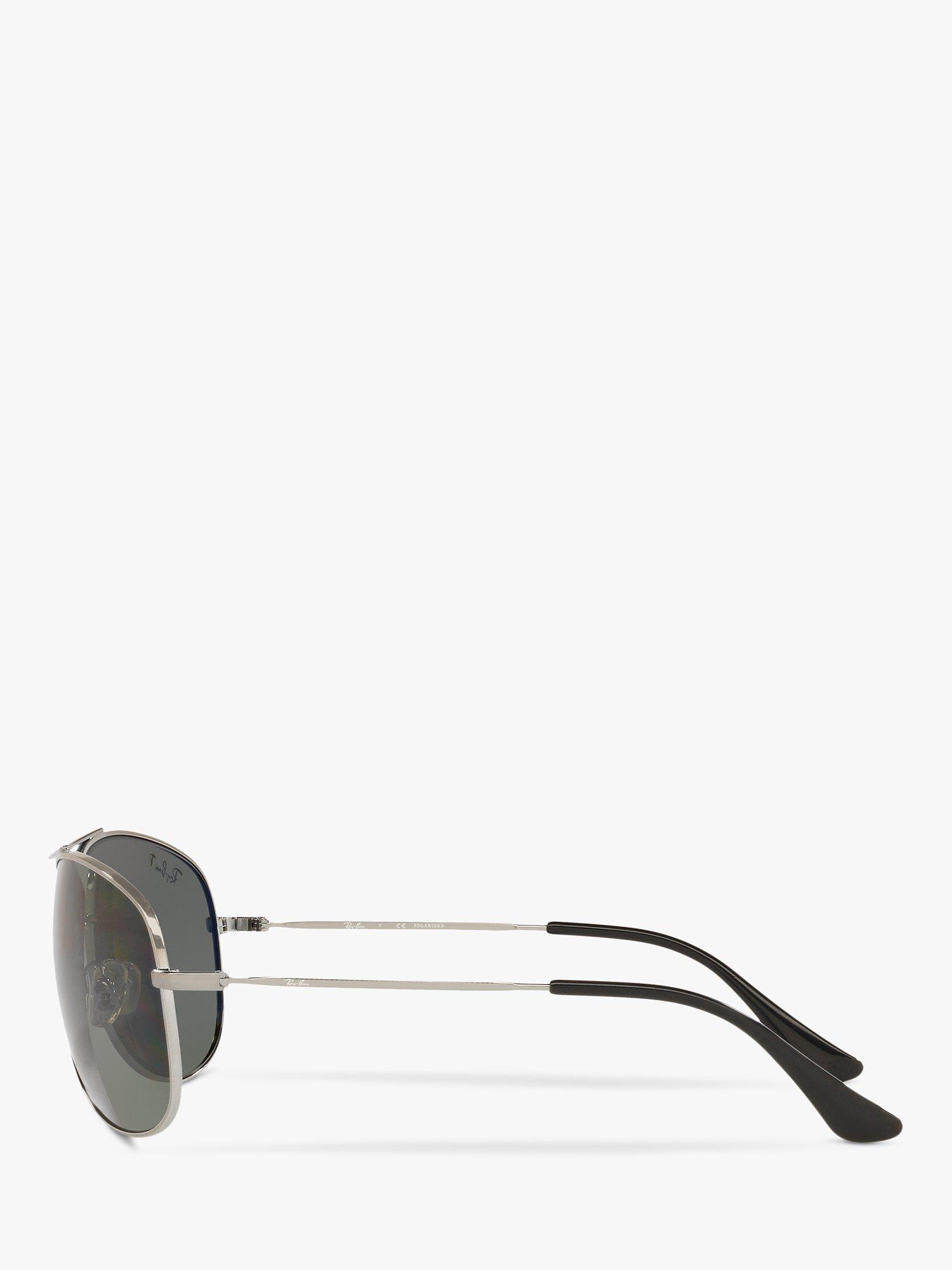 Product image 4 of 10, which shows Ray-Ban RB3293 Men's Polarised Aviator Sunglasses, Gunmetal/Green