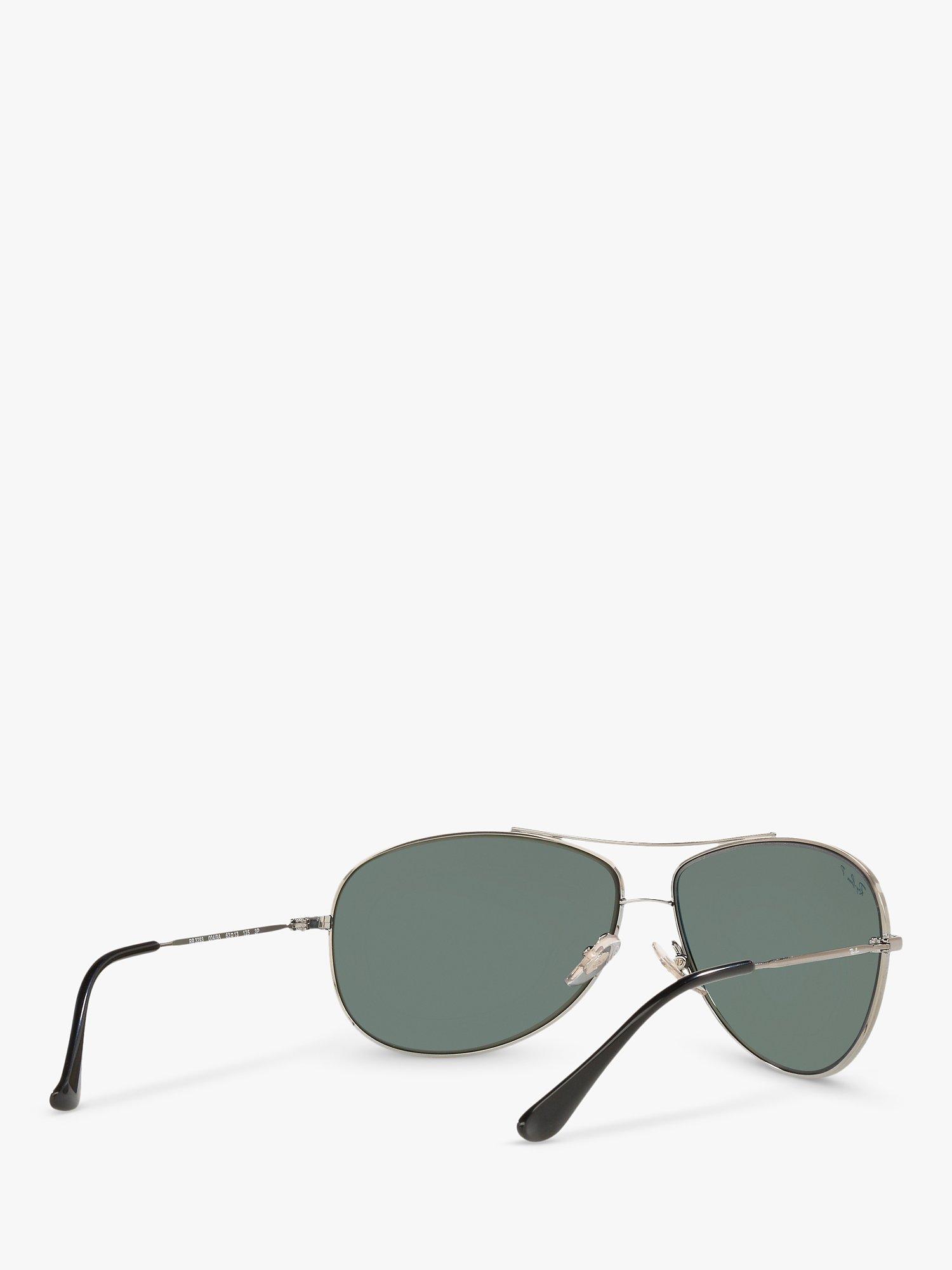 Product image 7 of 10, which shows Ray-Ban RB3293 Men's Polarised Aviator Sunglasses, Gunmetal/Green