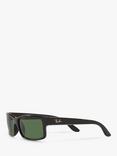 Ray-Ban RB4151 Men's Rectangular Sunglasses, Black/Green