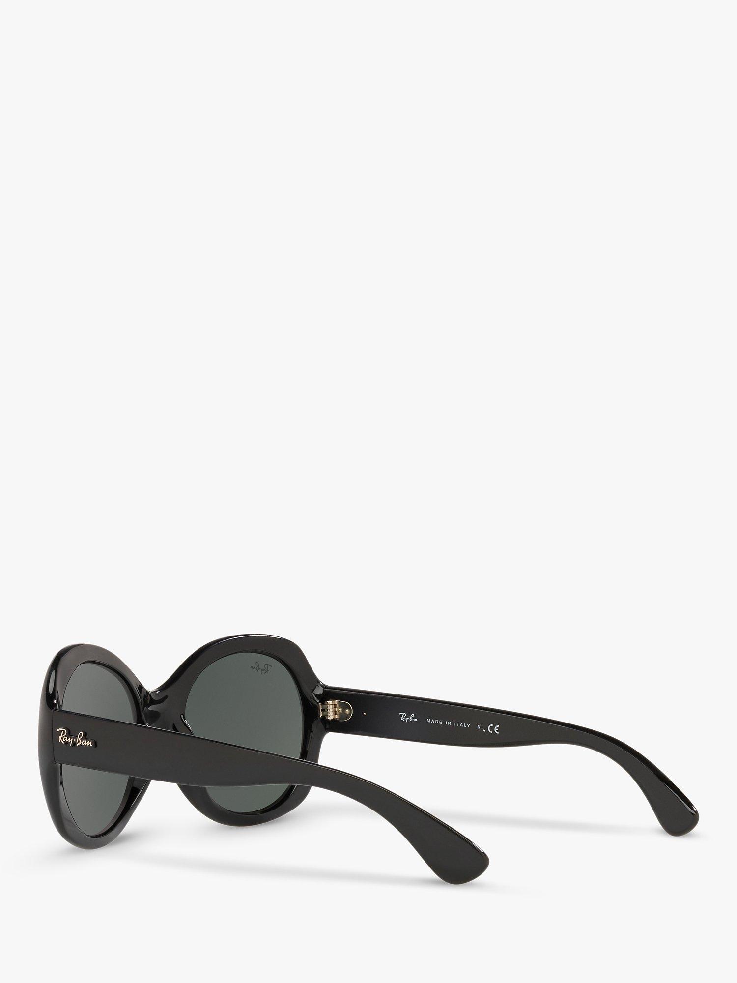Product image 4 of 9, which shows Ray-Ban RB4191 Women's Round Sunglasses, Black/Green