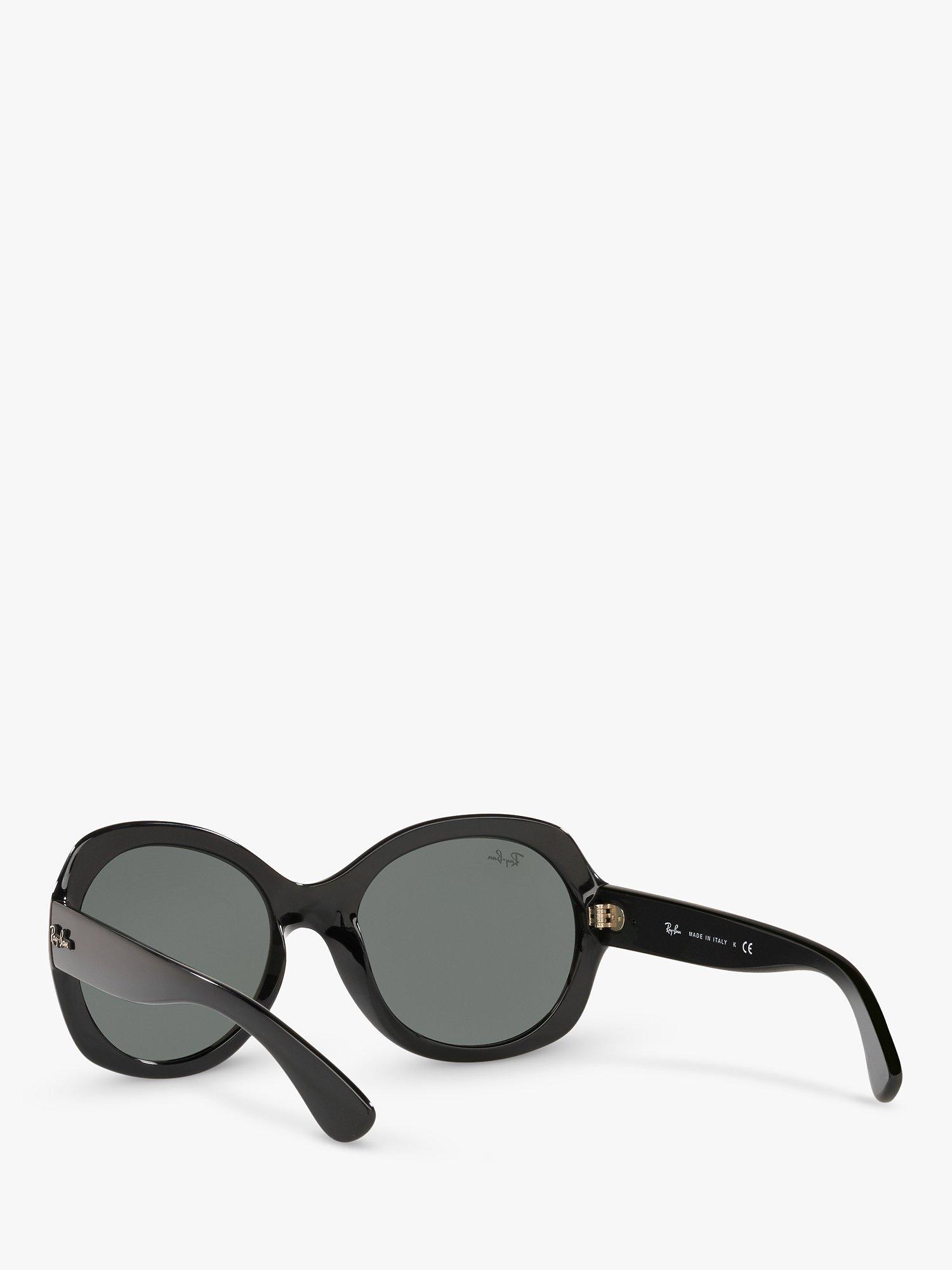 Product image 5 of 9, which shows Ray-Ban RB4191 Women's Round Sunglasses, Black/Green
