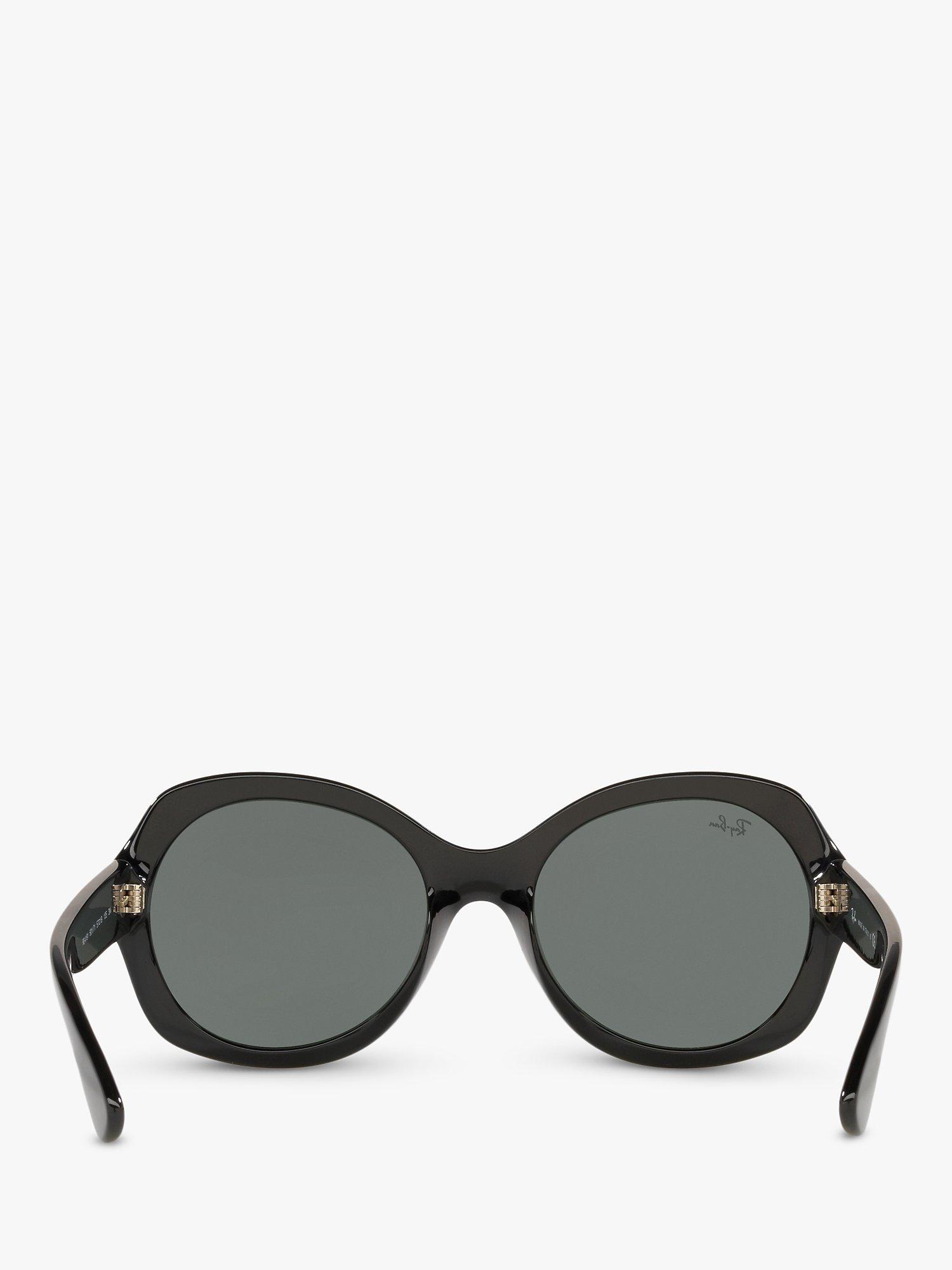 Product image 6 of 9, which shows Ray-Ban RB4191 Women's Round Sunglasses, Black/Green