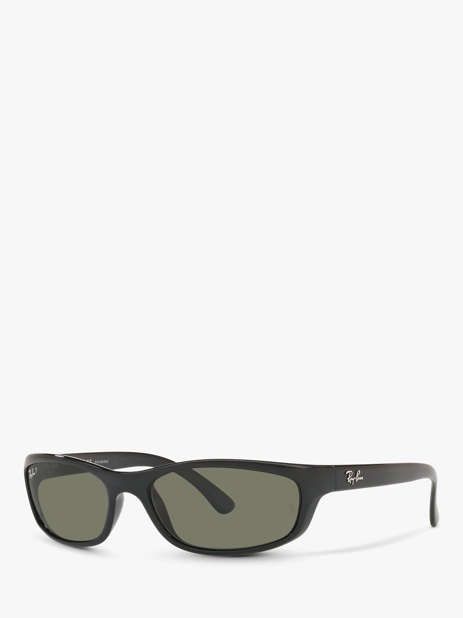 Ray Ban RB4115 Men s Polarised Rectangular Sunglassess Black Green