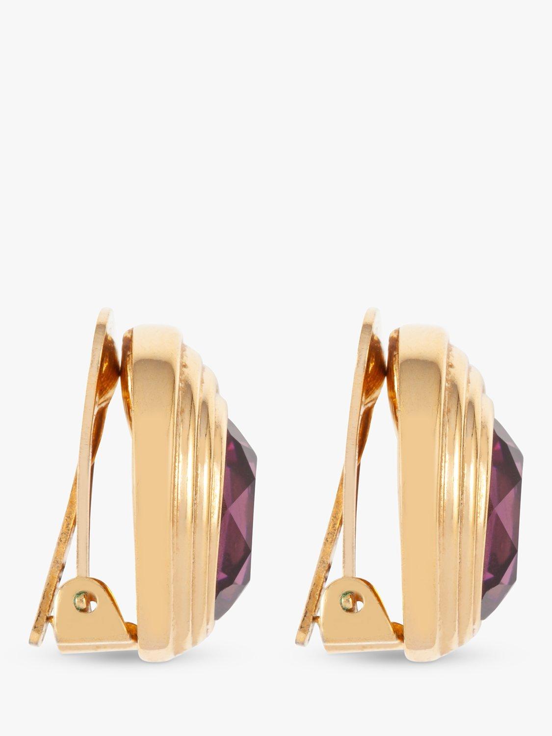 Product image 2 of 2, which shows Susan Caplan Pre-Loved Dior Gold Plated Swarovski Crystal Clip-On Earrings, Dated Circa 1980s