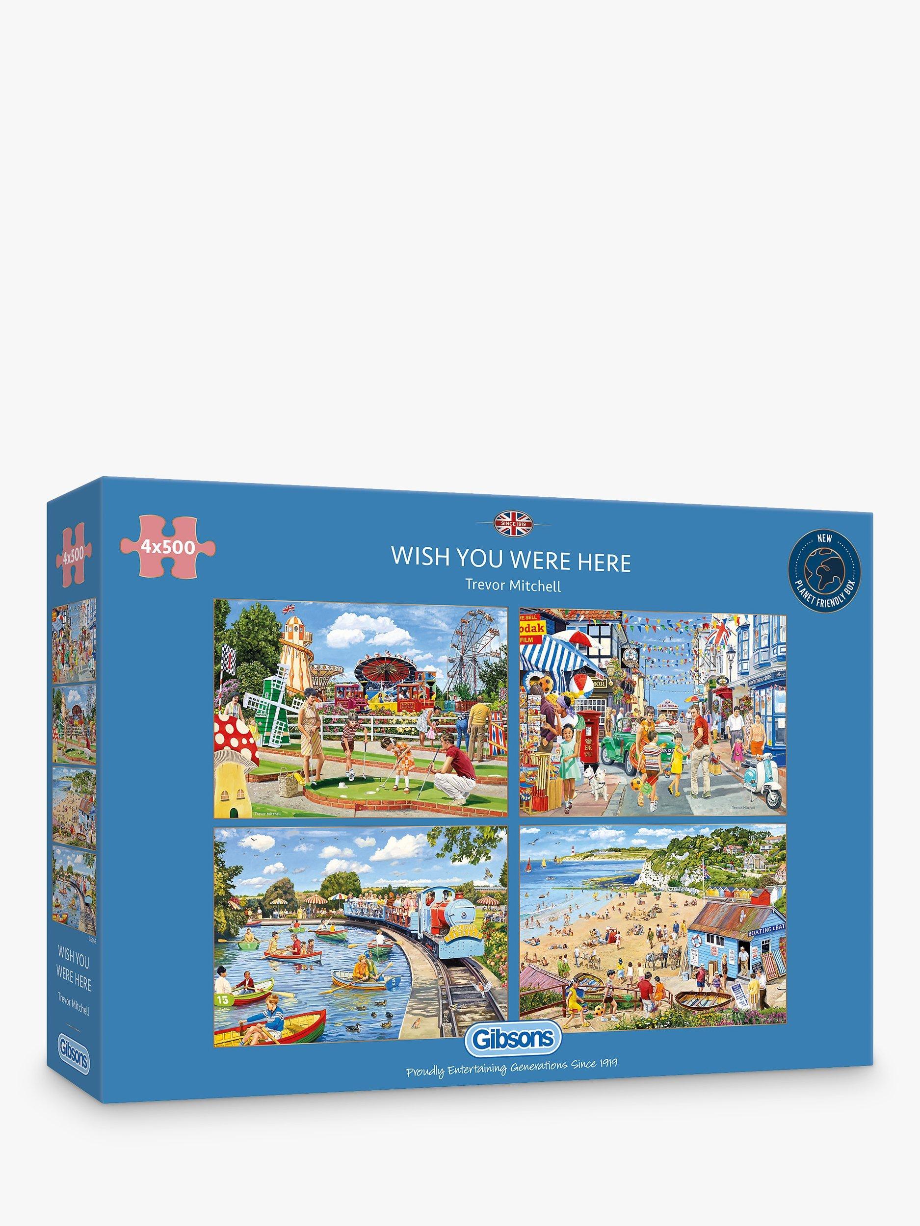 Gibsons Wish You Were Here Jigsaw Puzzles, Set of 4, 500 Pieces Each
