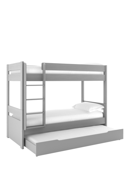 Stompa Detachable Bunk Bed with Trundle Drawer, Extra Long Single, Grey - view 2, Grey