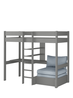 Stompa High Sleeper with Built in Desk and Chair Bed, Extra Long Single - view 2, Grey