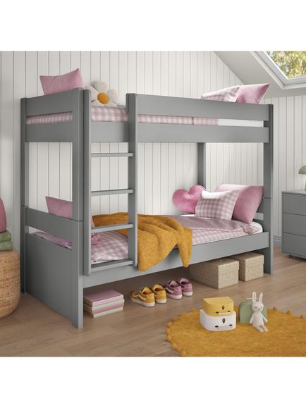 Stompa Detachable Bunk Bed, Extra Long Single, Grey, Grey