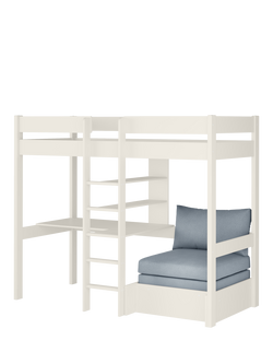 Stompa High Sleeper with Built in Desk and Chair Bed, Extra Long Single - view 2, White