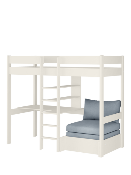 Stompa High Sleeper with Built in Desk and Chair Bed, Extra Long Single - view 2, White