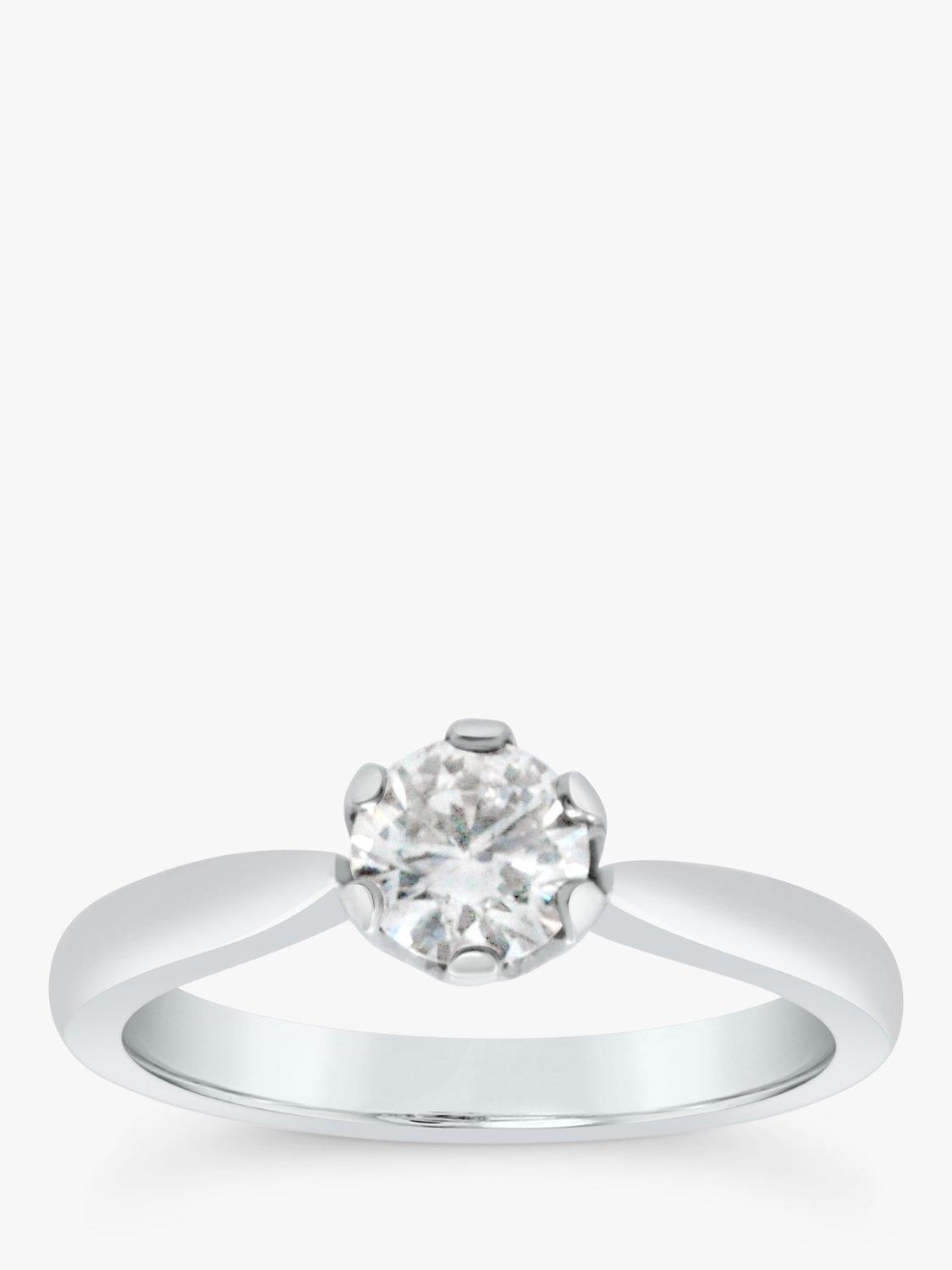 Product image 2 of 5, which shows Milton & Humble Jewellery Pre-Loved 18ct White Gold Round Solitaire Diamond Ring