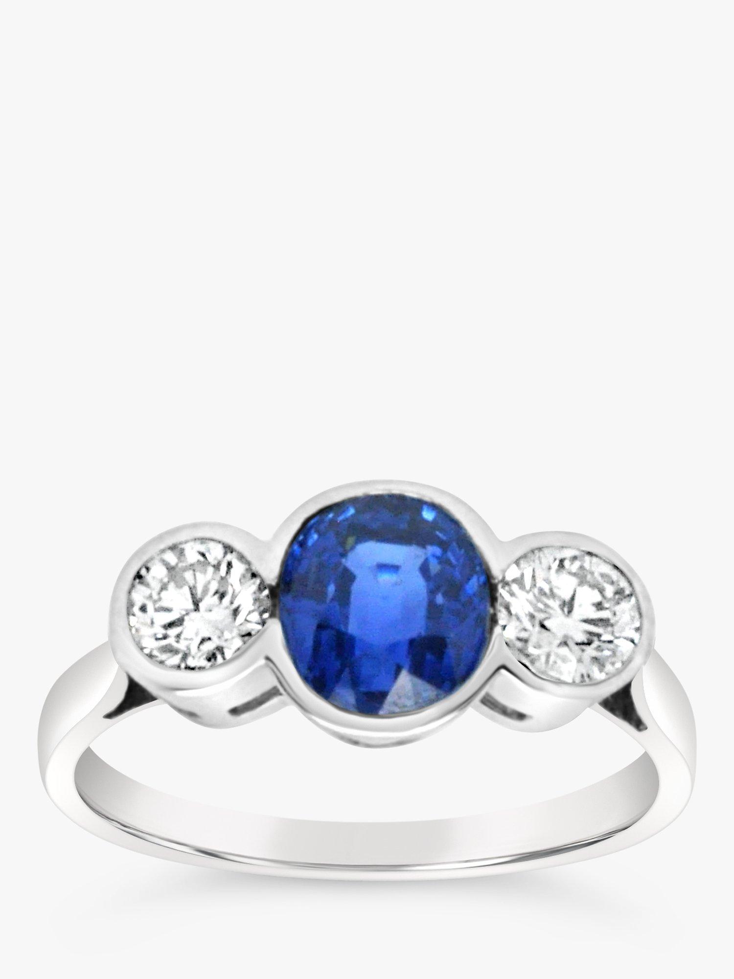 Product image 2 of 5, which shows Milton & Humble Jewellery Pre-Loved 18ct White Gold Sapphire & Diamond Ring, Dated Edinburgh 2016
