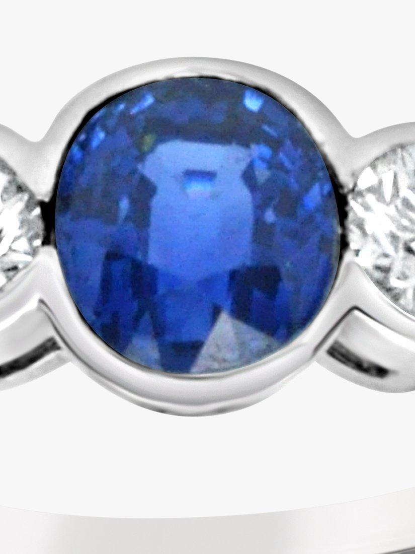Product image 3 of 5, which shows Milton & Humble Jewellery Pre-Loved 18ct White Gold Sapphire & Diamond Ring, Dated Edinburgh 2016
