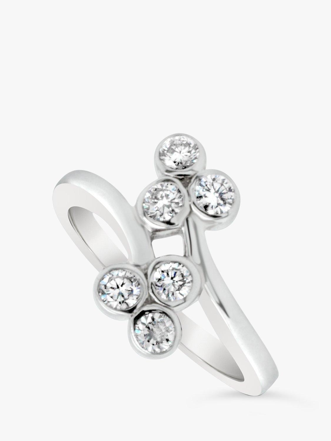 Product image 1 of 4, which shows Milton & Humble Jewellery Pre-Loved 14ct White Gold Double Shamrock Diamond Ring