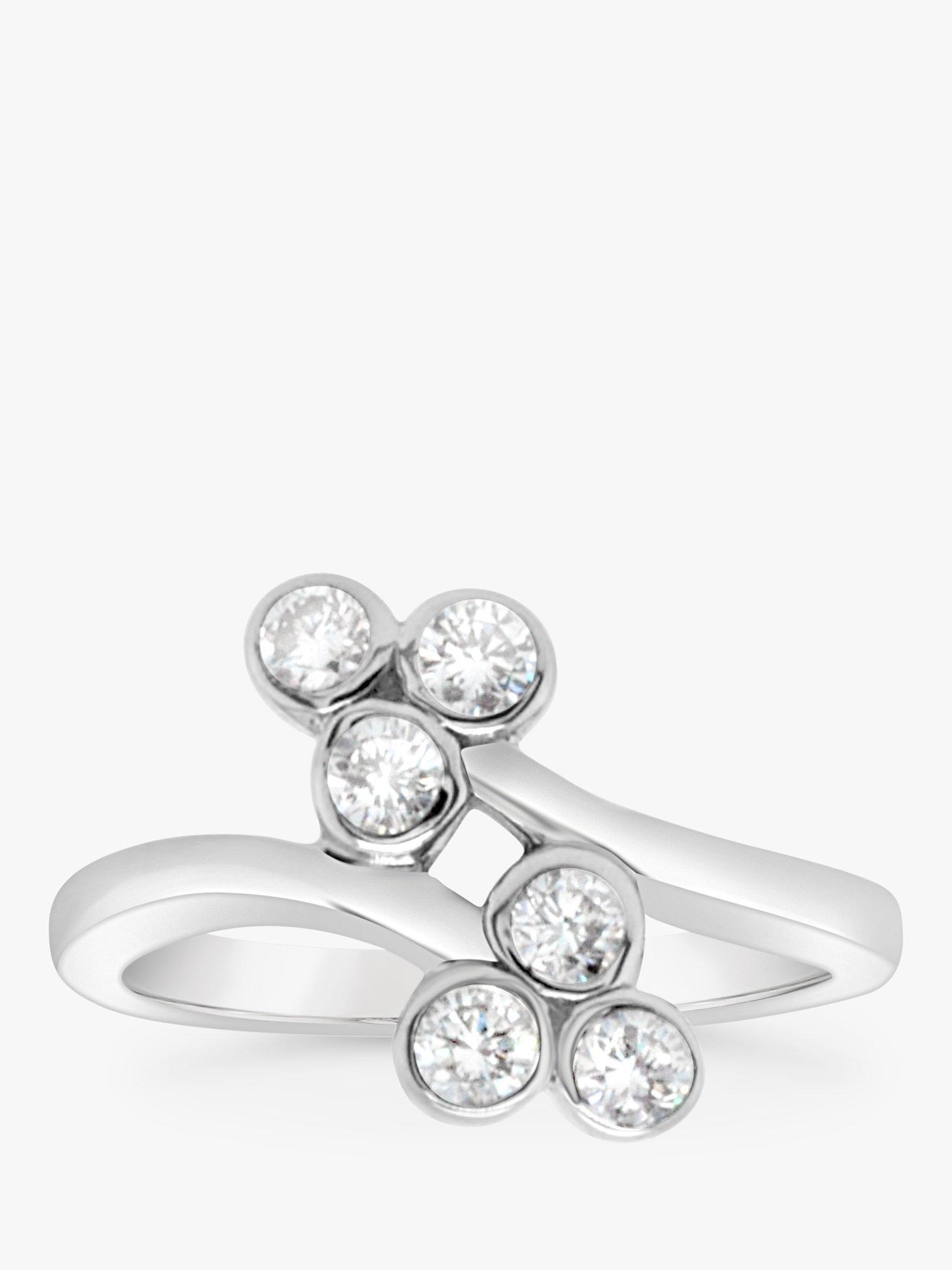Product image 2 of 4, which shows Milton & Humble Jewellery Pre-Loved 14ct White Gold Double Shamrock Diamond Ring