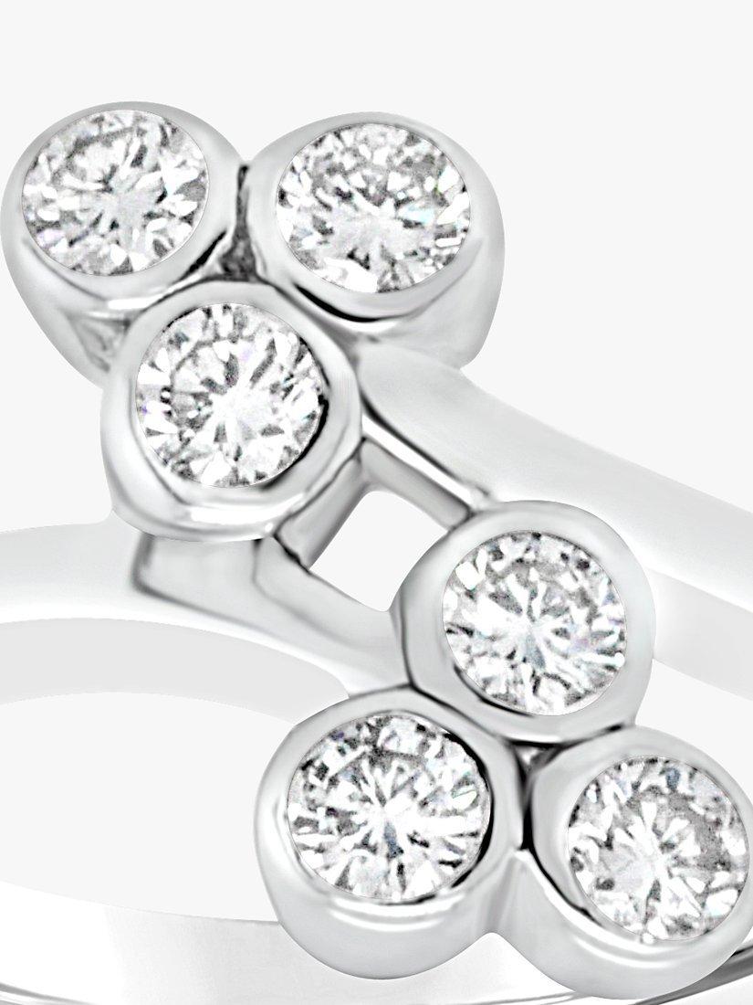 Product image 3 of 4, which shows Milton & Humble Jewellery Pre-Loved 14ct White Gold Double Shamrock Diamond Ring